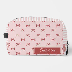 Bolso Cosmético Coquette de Cuadros con Lazo Rosa 
