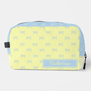 Bolso Cosmético Coquette de Patrón de Lazo Azul y 