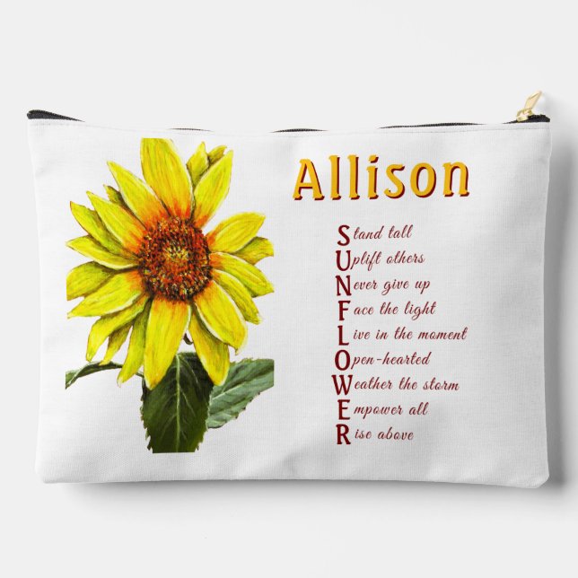 Bolso Cosmético de Estimulo Positivo de Girasol (Reverso )