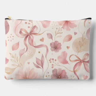 Bolso cosmético de lazo floral rosa Coquette