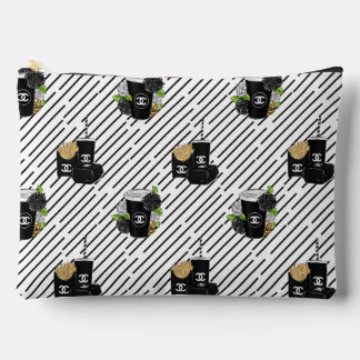 Bolso cosmético de rayas blancas y negras Bistro