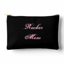 Bolso cosmético de Rocker Mom (negro y rosa)