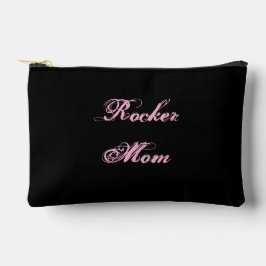 Bolso cosmético de Rocker Mom (negro y rosa)