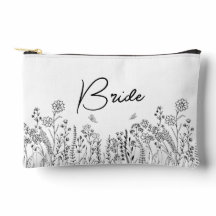 Bolso Cosmético Floral de Moda para Novia con Letr