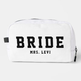 Bolso cosmético negro y blanco con nombre personal