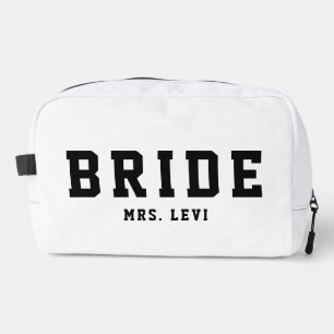 Bolso cosmético negro y blanco con nombre personal