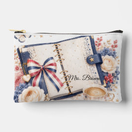 Bolso cosmético patriótico del 4 de julio de lujo 