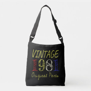 Bolso Cruzado 40.º regalo de cumpleaños Retro Vintage 1981