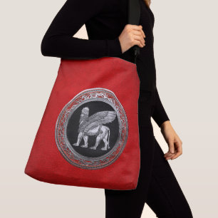 Bolso Cruzado [600] León alado asirio - Plata Lamassu