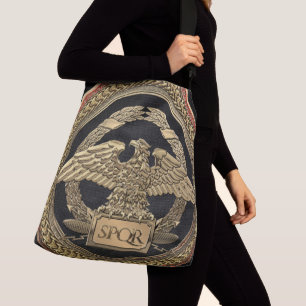 Bolso Cruzado [700] Águila imperial romana dorada sobre medallón