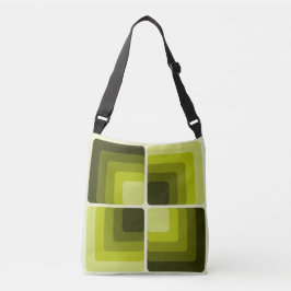 Bolso Cruzado 70s Rainbow Squares Monochrome Green