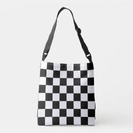 Bolso Cruzado A cuadros blanco y negro