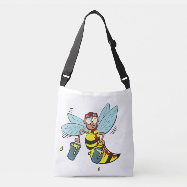Bolso Cruzado Abeja avispada con dos cubos de miel (Anverso)