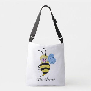 Bolso Cruzado Abeja Cuidada De Acuarela Con Sonrisa Feliz