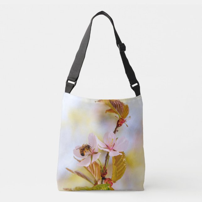 Bolso Cruzado Abeja En Una Flor De Cerezo (Anverso)