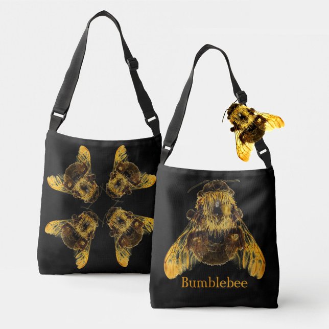 Bolso Cruzado Abejas amarillas de las abejas fotográficas Negro (Subido por el creador)