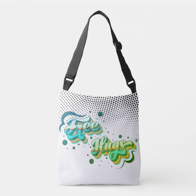 Bolso Cruzado Abrazos gratis - Deluxe Cheeky Green Dots Mix Edit (Anverso)
