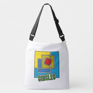 Bolso Cruzado Abstracción Geométrica Hecha de Cuadrados Colorido
