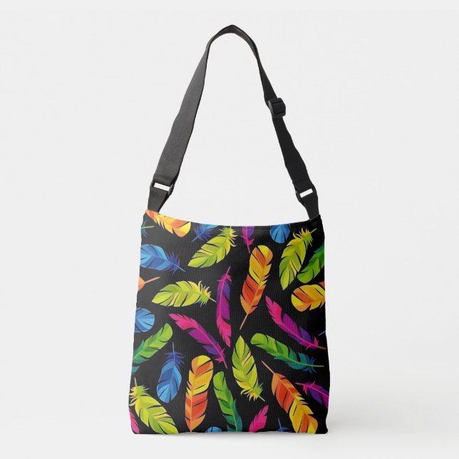 Bolso Cruzado Abstract colorful feather explosion (Anverso)