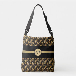 Bolso Cruzado Abstract dorado y negro personalizado elegante