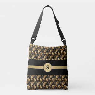 Bolso Cruzado Abstract dorado y negro personalizado elegante