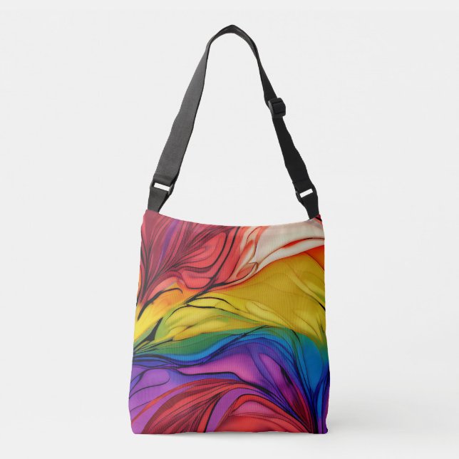 Bolso Cruzado Abstract Floral Crossbody Tote Bag (Anverso)