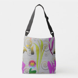 Bolso Cruzado Abstract Floral with Spirals 2