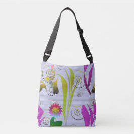 Bolso Cruzado Abstract Floral with Spirals 3