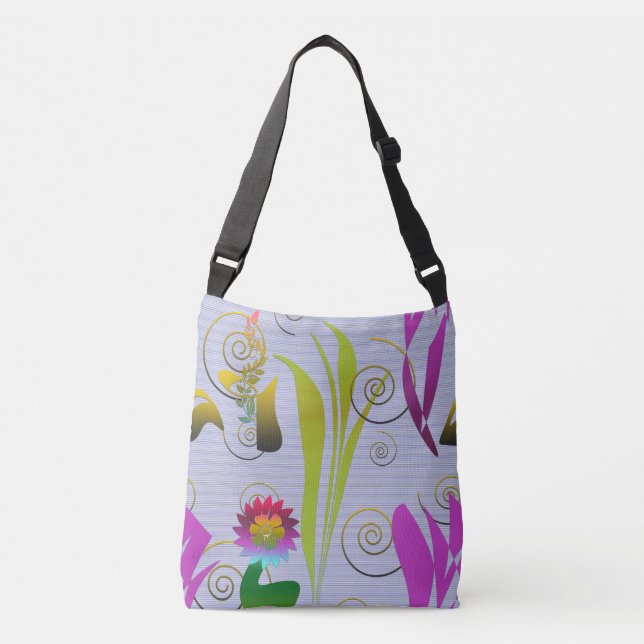 Bolso Cruzado Abstract Floral with Spirals 3 (Anverso)