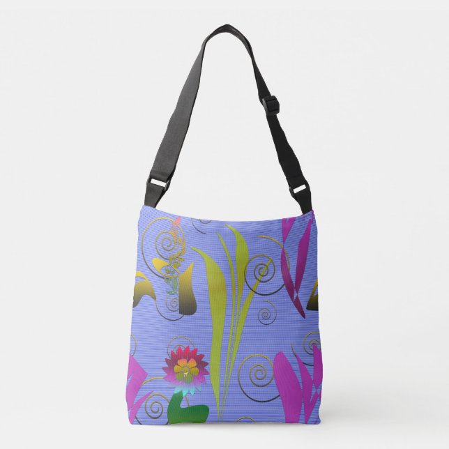 Bolso Cruzado Abstract Floral with Spirals 5 (Anverso)