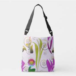 Bolso Cruzado Abstract Floral with Spirals 6