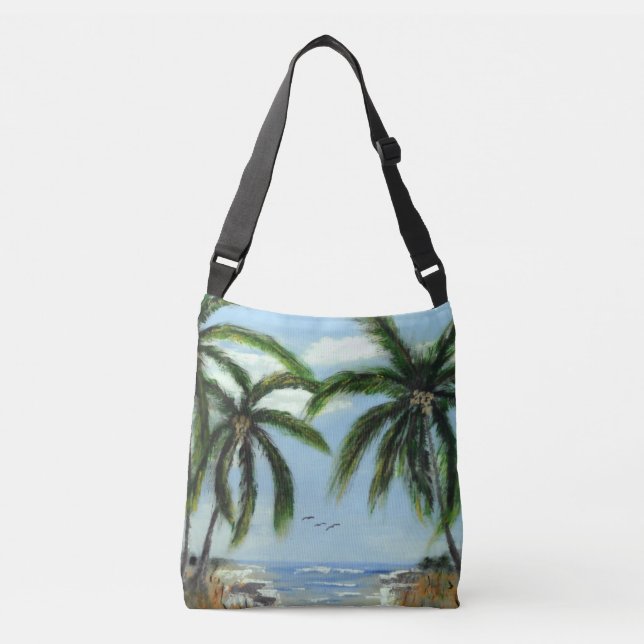 Bolso Cruzado Abstract Palm Trees (Anverso)