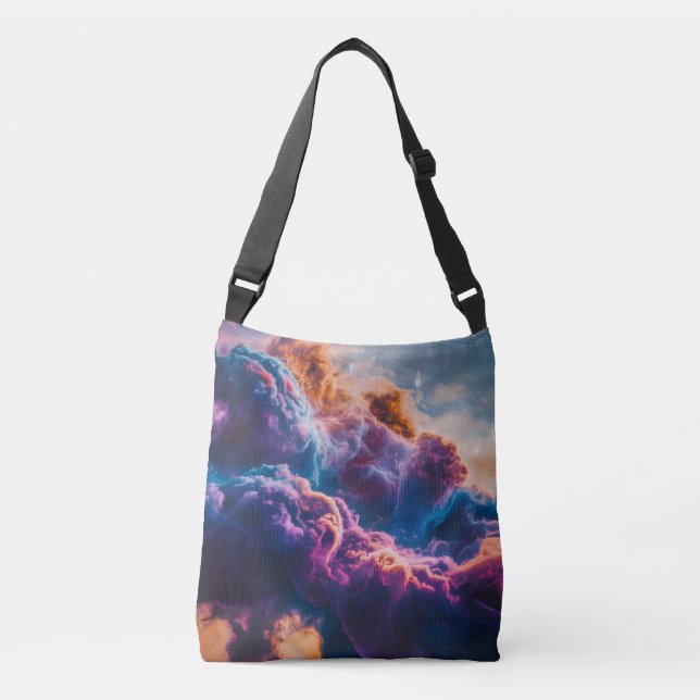 Bolso Cruzado Abstract Space Nebula Art - Colorful Cosmic (Anverso)