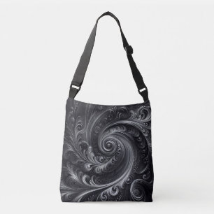 Bolso Cruzado Abstracto Moderno Simple Remolino Negro y Blanco