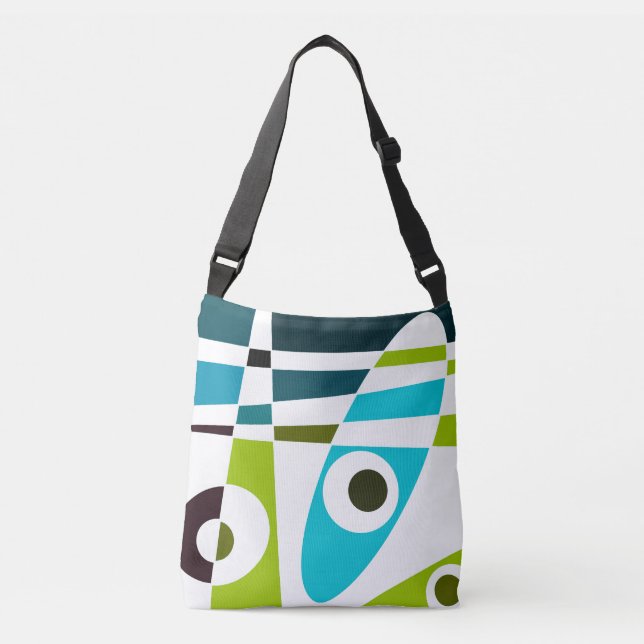 Bolso Cruzado Abstracto Surfing Olive Blue Planner Verde azulado (Anverso)