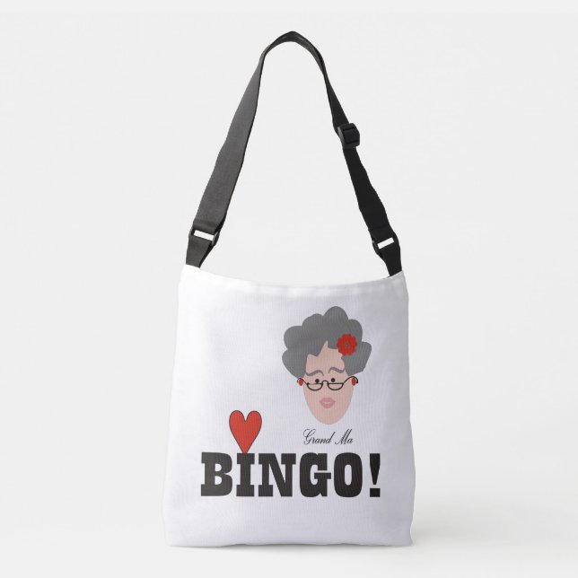 Bolso Cruzado Abuela ama el bingo (Anverso)