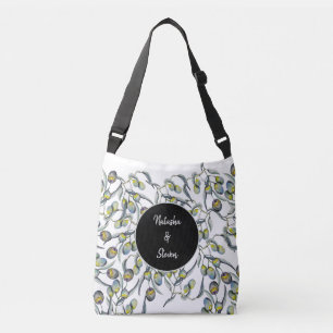 Bolso Cruzado Aceitunas mágicas acuarela pintada a mano