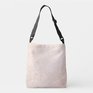 Bolso Cruzado Acento floral de marfil y oro rosa arte de IA 