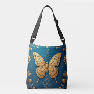 Bolso Cruzado Acento floral de mariposa dorada para estilo diari