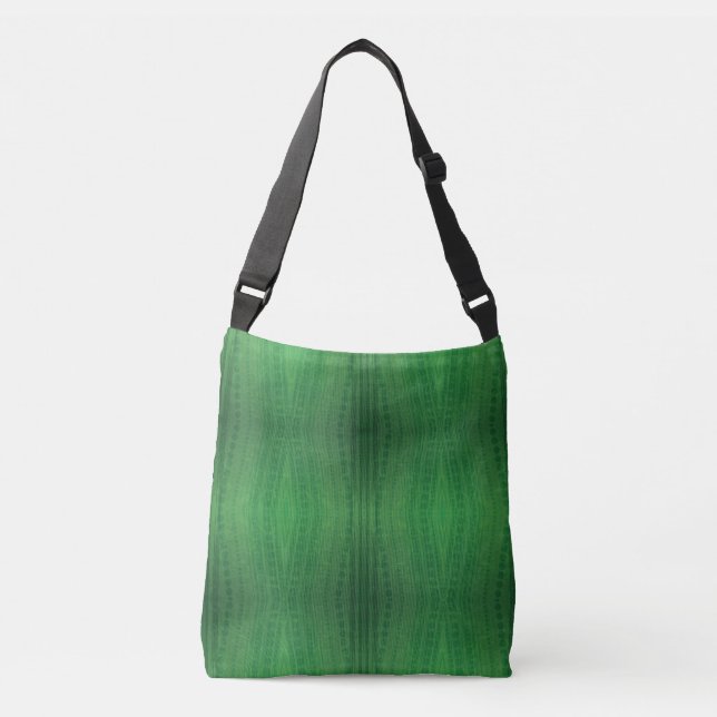 Bolso Cruzado Aceptación | Patrón de boho ecléctico verde (Anverso)