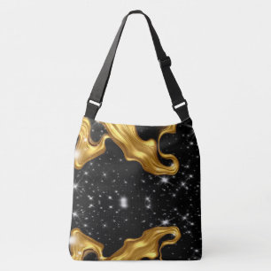 Bolso Cruzado Achempong: El Cosmos Dorado   Abstracto Monocromo
