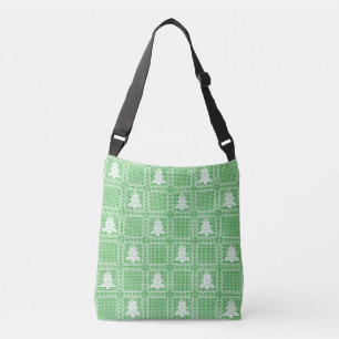 Bolso Cruzado Acogedor patrón de suéter feo de árbol de Navidad