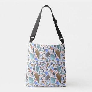 Bolso Cruzado acuarela abstracta: fondo blanco dibujado a mano.