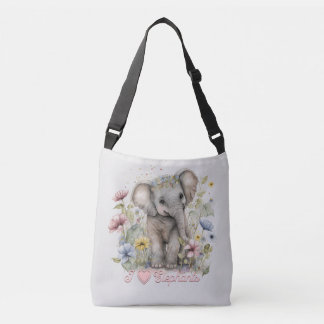 Bolso Cruzado Acuarela, amo a los elefantes