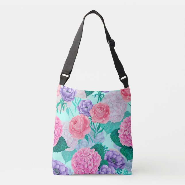 Bolso Cruzado Acuarela de jardín de primavera 2 (Anverso)