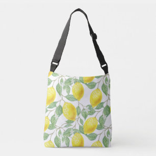 Bolso Cruzado Acuarela de lémones y hojas
