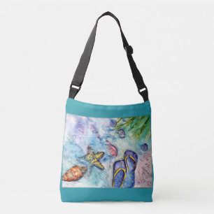 Bolso Cruzado Acuarela de los flips-flopes de Sanibel