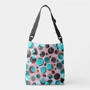 Bolso Cruzado acuarela de puntos polka, patrón abstracto.