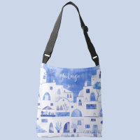 Acuarela personalizada de la isla griega de Santor