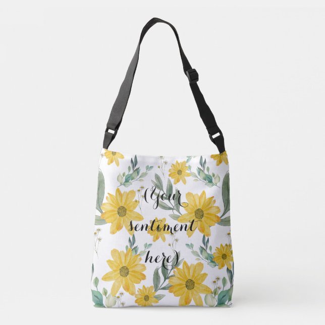 Bolso Cruzado Acuarela Yellow Daisies Crossbody Bag (Reverso)